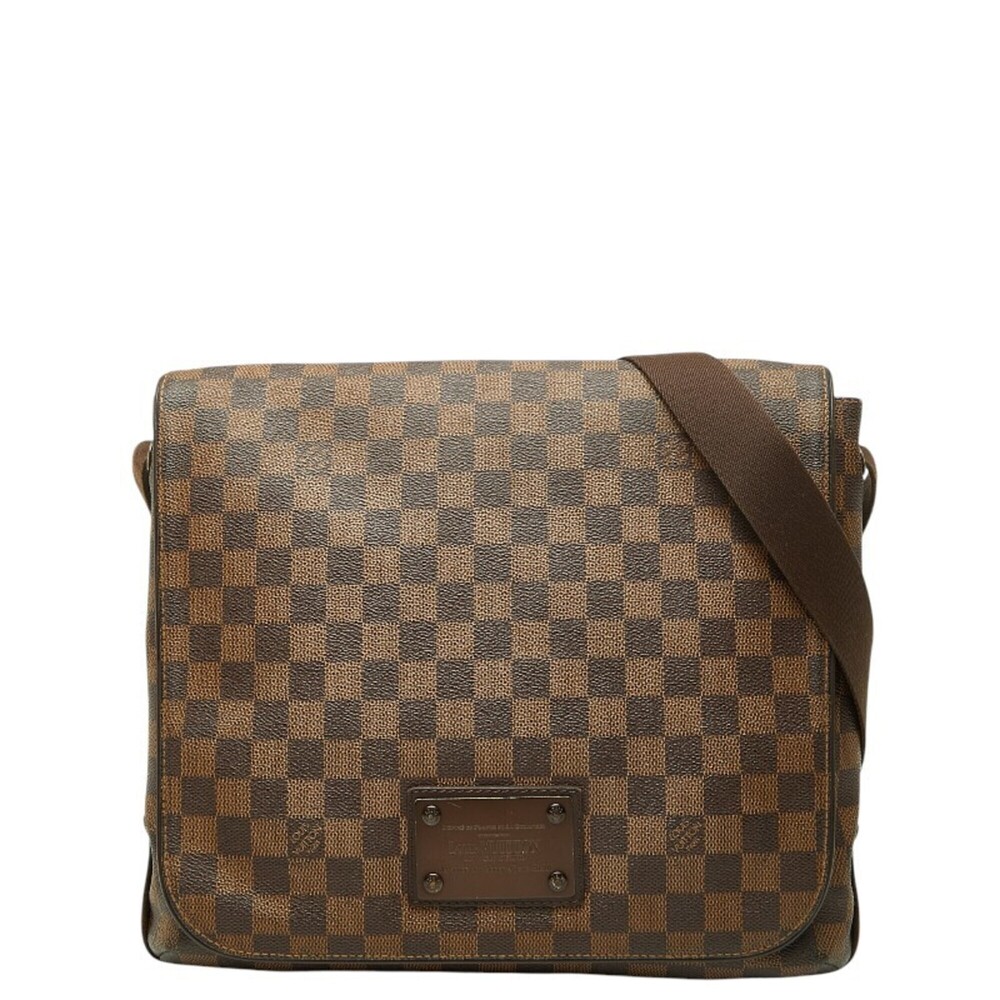 LOUIS VUITTON Authentic Brown Damier Leather Messenger Shoulder Bag